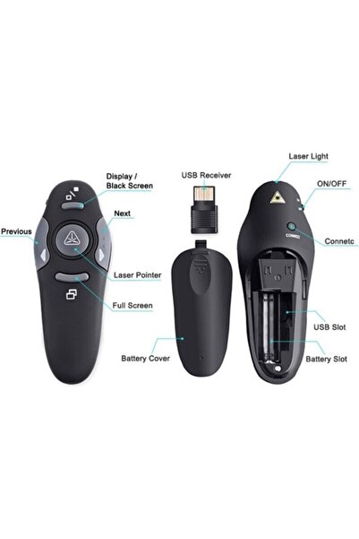 Asfal Kablosuz Projeksiyon Sunum Kumandası. Sunum Kalemi, Lazerli Slayt Kumandası, 15 Metre Çekim Gücü