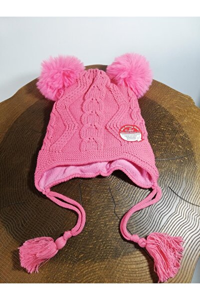 Kitti Girl Child Double Pom-Pom Inside Fleece Laced Beret 22130-04-061 4-8 Years