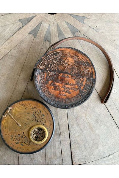 hediyeconcepti Dollond London 1920 Retro Brass Sundial And Table Compass