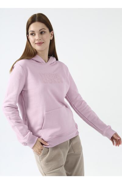 U.S. Polo Assn. Γυναικείο φούτερ με κουκούλα με στάμπα ροζ Gızmo-sk022