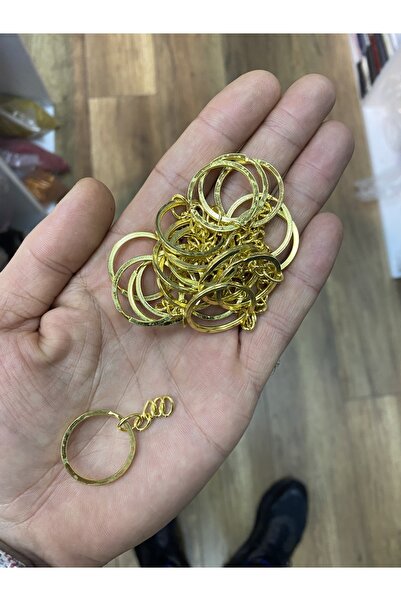 Yücel boncuk Inel pentru chei placat cu galben 50 bucăți