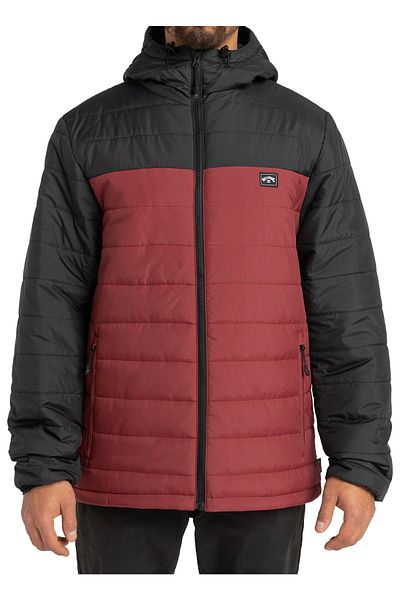 BİLLABONG Red Men's Hooded Jacket F1jk36 Surf Check Puffer