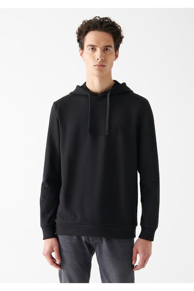 Mavi Kapüşonlu Siyah Sweatshirt 88062900