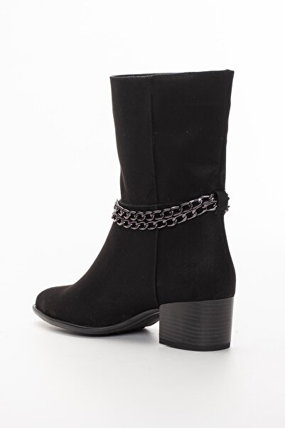 SUENO SHOES Kadın Siyah Süet Western Bot