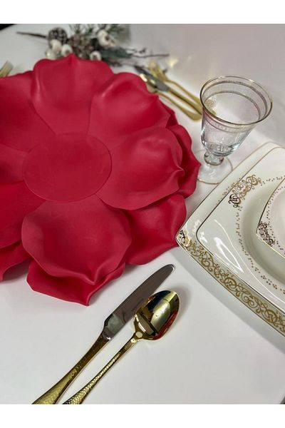 Maison Avf Red Rose Design - Eva Latex Charger American Service