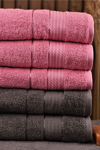 Özdilek Trendy 6-Piece Cotton Highly Water Absorbent 50*90 Hand and Face Towels