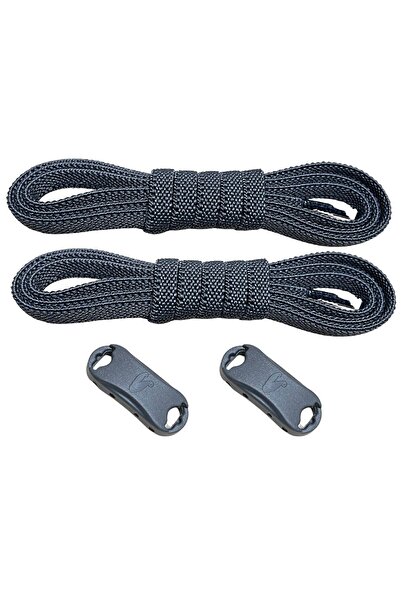 Palwin Takbırak Yeni Nesil Pratik Bağcık, Shoelace, Klipsli Lastikli Bot, Çocuk, Ayakkabı Bağcığı, Koyu Gri