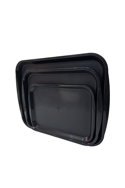 Matar Endüstriyel Mutfak Ekipmanları 3 Size Abs Plastic Black Color Serving Tray