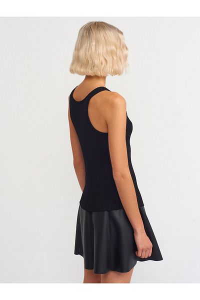 Dilvin 10246 Tricotaj cu nervuri Tricot-negru