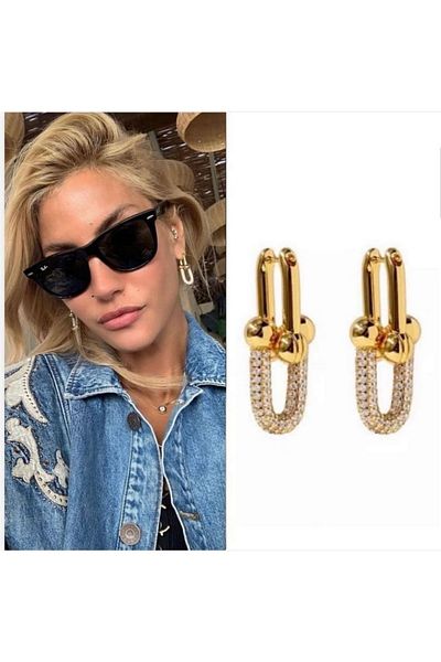 Ceso Accesories أقراط نسائية VIP مرصعة بحجر الزركون