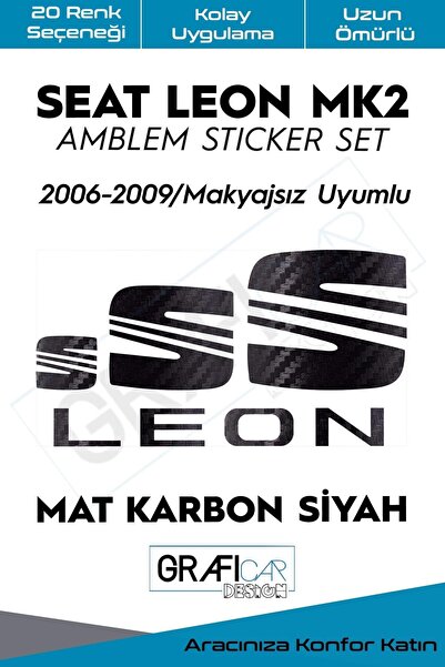GRAFİCAR مجموعة ملصقات شعار سيات ليون Mk2 2006-2009 / بدون مكياج