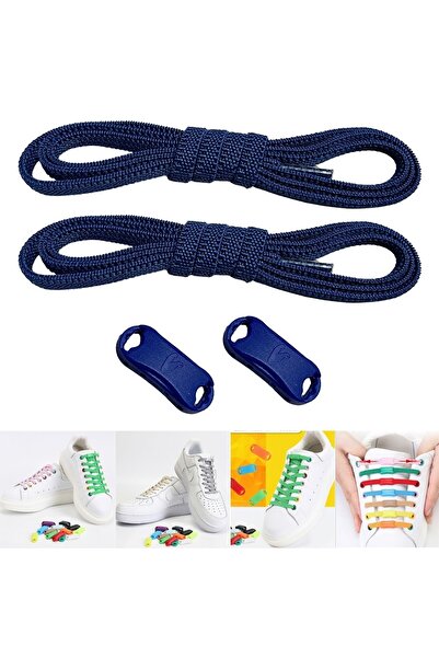 Palwin Takbırak Yeni Nesil Pratik Bağcık Shoelace Klipsli Lastikli Bot Çocuk Ayakkabı Bağcığı Lacivert