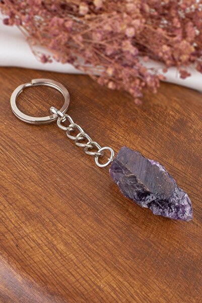 Dünya Doğal Taş Amethyst Stone Keychain