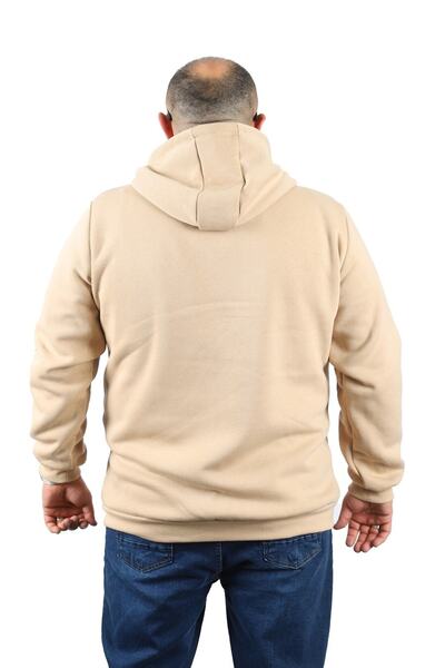 MocGrande Ανδρικό φερμουάρ μεγάλου μεγέθους 3ip Sweat Everything 22737 Beige