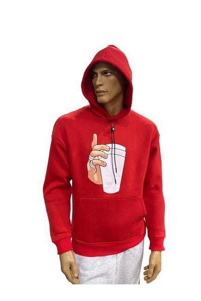 Teknik Унисекс червен суитшърт с качулка Tupac 2 Pac 3 Yarn