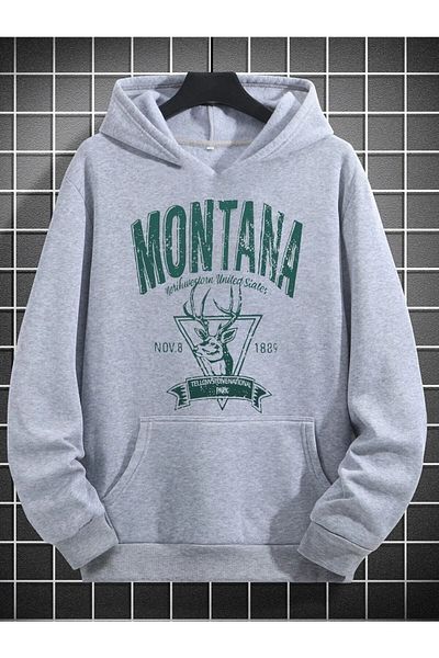 NEW MODA Hanorac imprimat unisex cu glugă și buzunar cangur