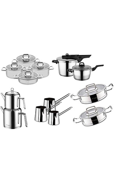 Aryıldız Vento 25 Parça Çelik Tencere Seti Takımı