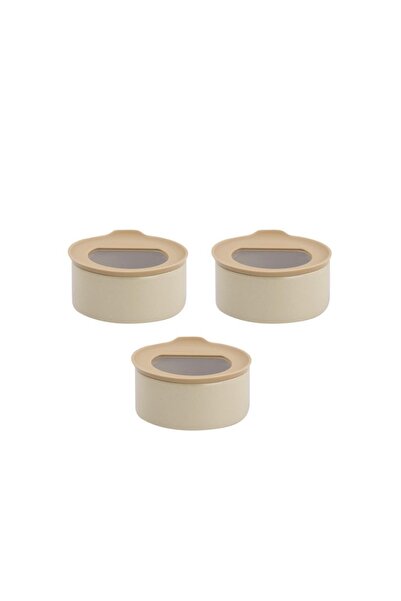 NEOFLAM Fıka One Seramik 3'lü Saklama Kabı Bej 600ml