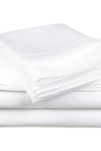 S&R Single Cotton Polyester White Sheet And Pillow Case 160x240 Cm Without Elastic