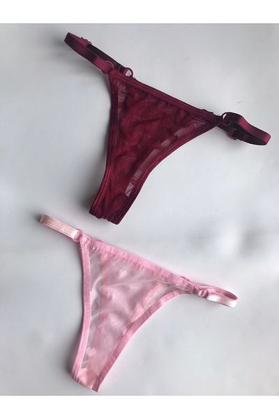 mendoza store Δαντελένια Λεπτομερή Γυναικεία Σετ εσώρουχα 2 τεμαχίων Thong S m l Ασορτί