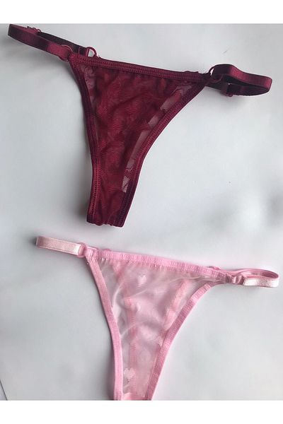 mendoza store Δαντελένια Λεπτομερή Γυναικεία Σετ εσώρουχα 2 τεμαχίων Thong S m l Ασορτί