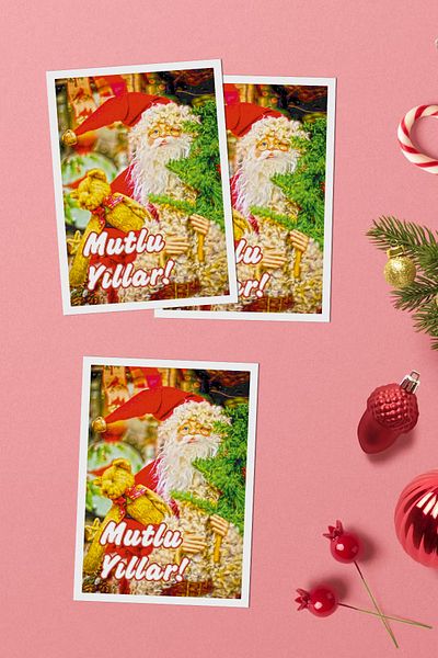 Özer Store 10 Pieces New Year New Year Winter Themed Postcard Set Message Card