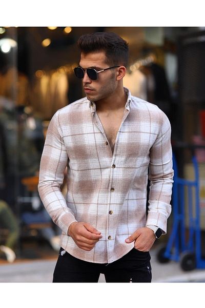 YNGMENCLASS Slim Fit καρό ανδρικό πουκάμισο ξυλοκόπο