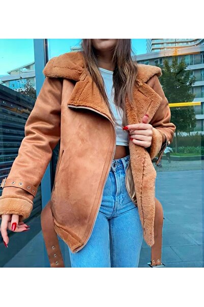 Hotfashion Kürklü Nubuk Mont