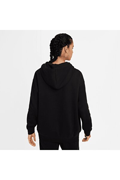 Nike Sportswear Essential Oversized Kapüşonlu Kadın Siyah Sweatshirt Dj7668-010