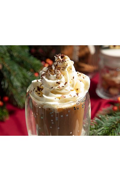 English Home Glam Sprinkles Borosilicate Double Wall Cup 350 ml Silver