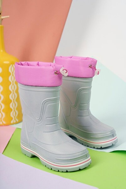 AkınalBellaa Heidi Garantili Çocuk Su Geçirmez Içi Kürklü Yağmur Ve Kar Çizmesi