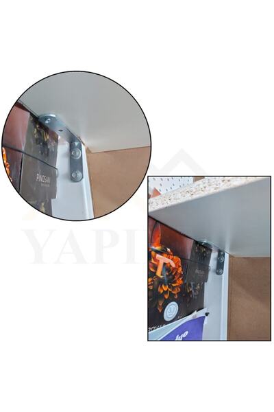 Yapıkan 4 Ad Orta Yük L Demir Gönye Köşebent 20x60x140mm- Deprem Mobilya Dolap Sabitleme Birleştirme Aparatı