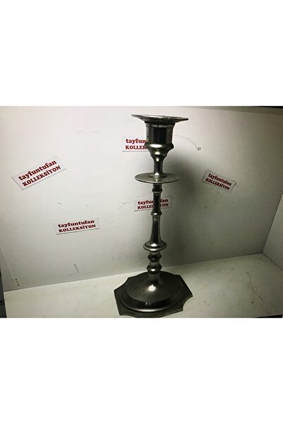 tayfuntufan antika koleksiyon 23,5 Cm Boyunda Metal Şamdan