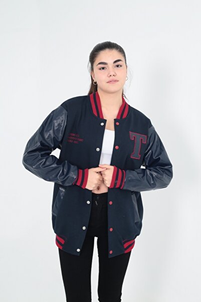 Sporting Kadın Lacivert Rahat Kesim Kolej Mont