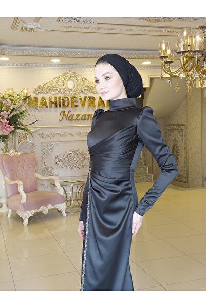 MAHİDEVRAN Lavin Siyah Abiye Elbise