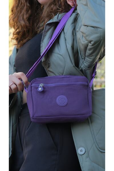 NEWISH POLO ACCESSORIES Kadın Krinkil Üç Bölmeli Su Geçirmez Omuz Çantası