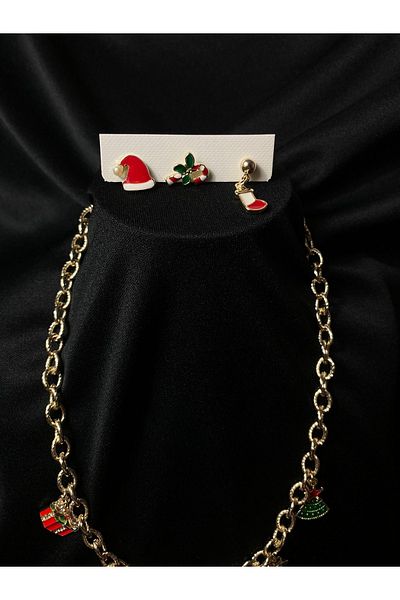 Passionis Jewelry عيد الميلاد أحسب قلادة سوار القرط مجموعة