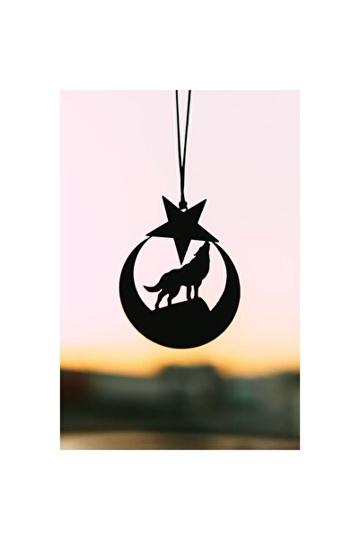 Ste Desing Pleksi Çift Taraflı Araba Süsü Bozkurt Ayyıldız Desenli Dualı Diki...