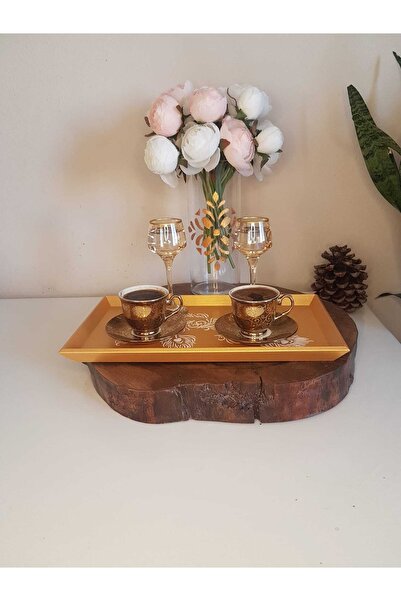 ASLI شاي ورق ذهبي، قهوة، صينية تقديم مزخرفة للخطوبة