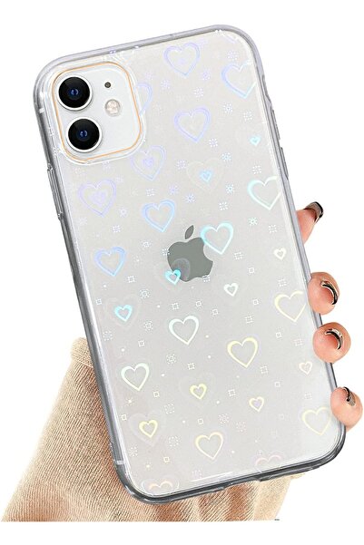 pengraph design for idea حافظة آيفون 11 من السيليكون بنمط قلب ومطبوعة بالليزر