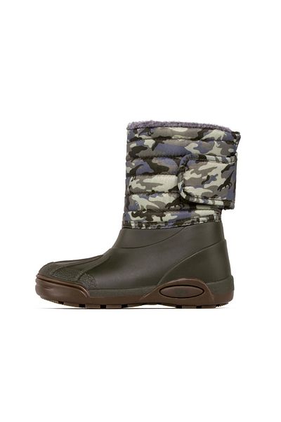 IGOR W10210 Cizme de zăpadă kaki din shearling pentru copii Topo Ski Camo