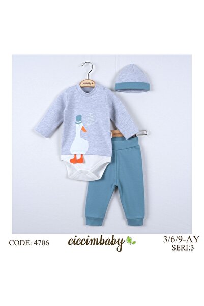 %100 Pamuk 3’lü Ördek Zıbın Set