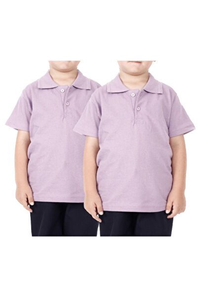 FATELLA Children's Polo Neck Short Sleeve Regular Fit Plain Basic T-shirt, 2-...