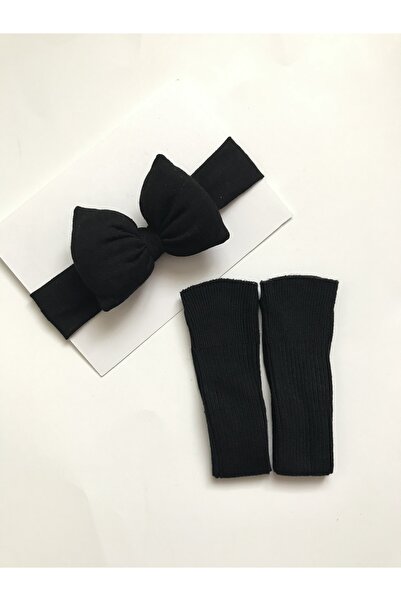 Nis butik Black Bow Bandana Socks Set Baby Gift Set