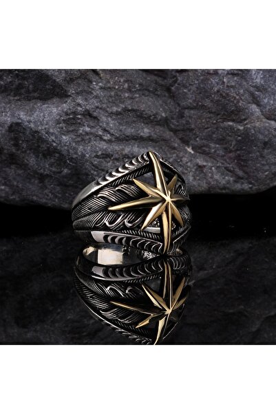 Tesbihsepetim Pusula Model 925 Ayar Gümüş Erkek Yüzük