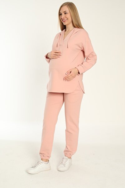 Miss Dünya Lissa طقم بدلة رياضية بغطاء للرأس للحوامل