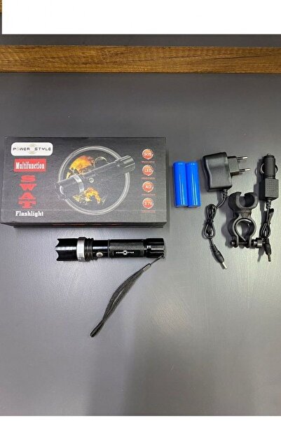 Power Style Multifunction Swat Profesyonel Şarjlı El Feneri Ledli+flashlight+...