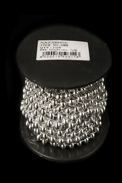 Nazarone Roller Pearl Round Metallic 8mm-8mt-silver