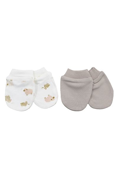 Biorganic Curly Sheep 2-Piece Baby Gloves 72171 Beige