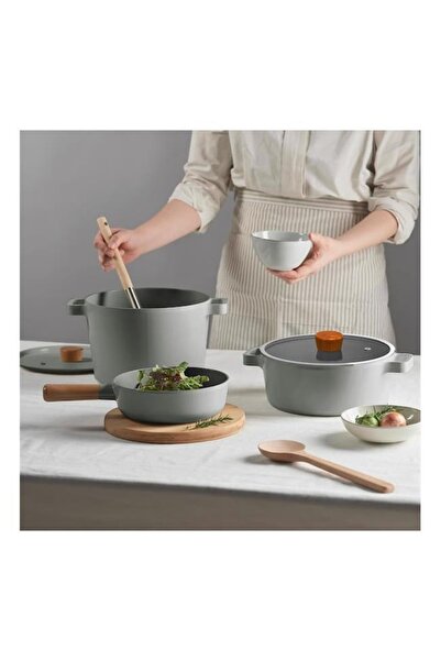 NEOFLAM Fika Gray 22 Cm Cast Iron Short Casserole